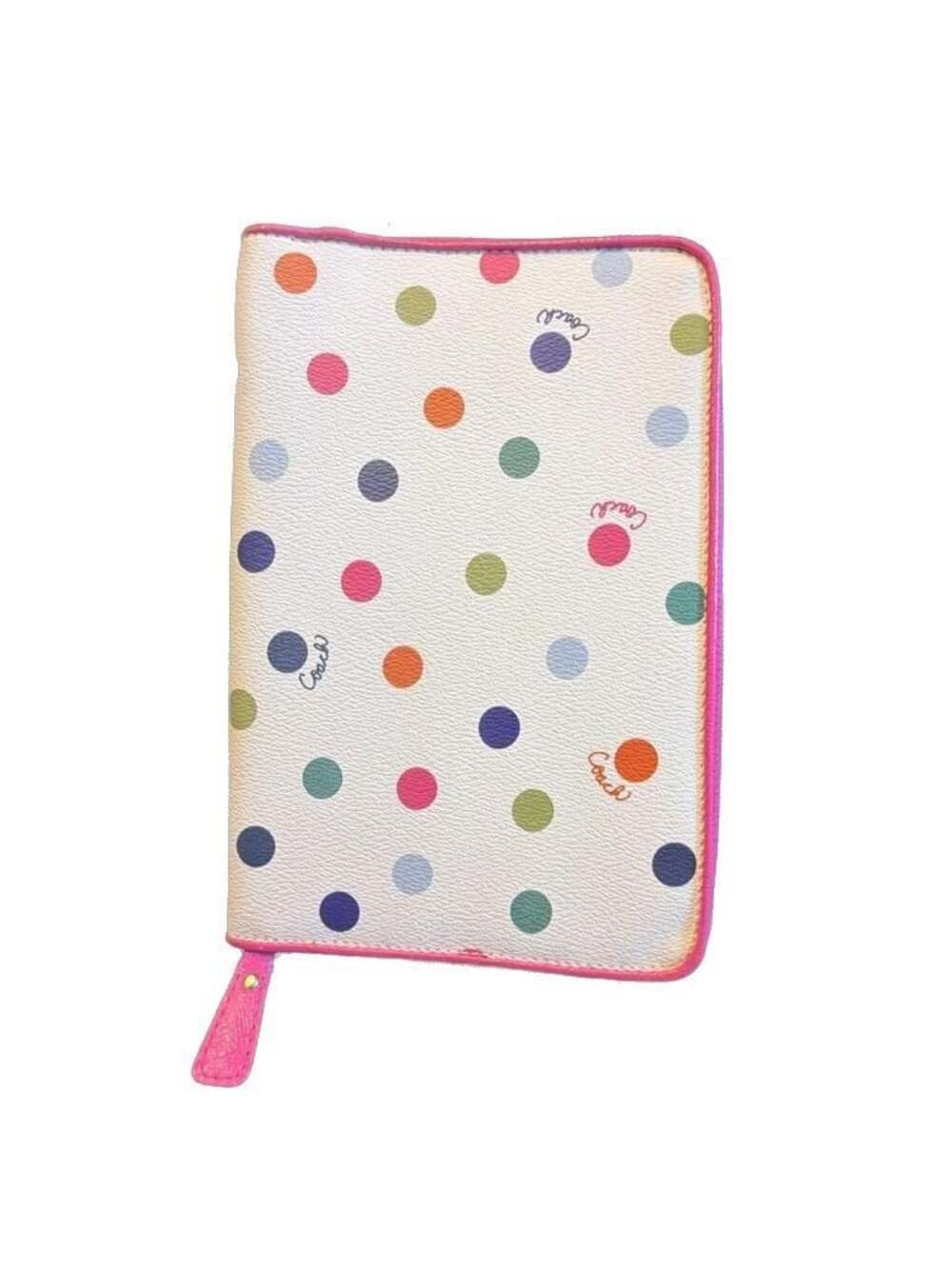Coach Poppy Multicolor Polka Dot Zip Case iPad Mini Tablet Portfolio